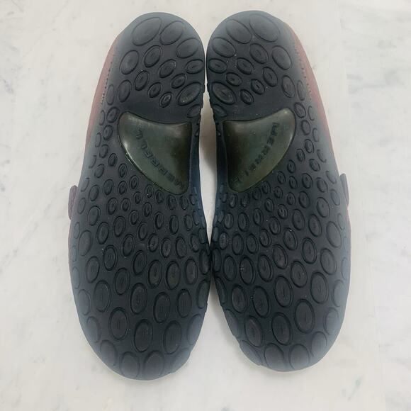 MERRELL Plaza Bandeau Mary Jane Women 9.5 Cherry Oak Brown Suede Slip-On EUC - Picture 7 of 7